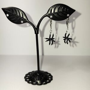 Black Spider Beaded Earrings